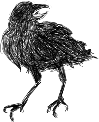 鴉の手描きの絵